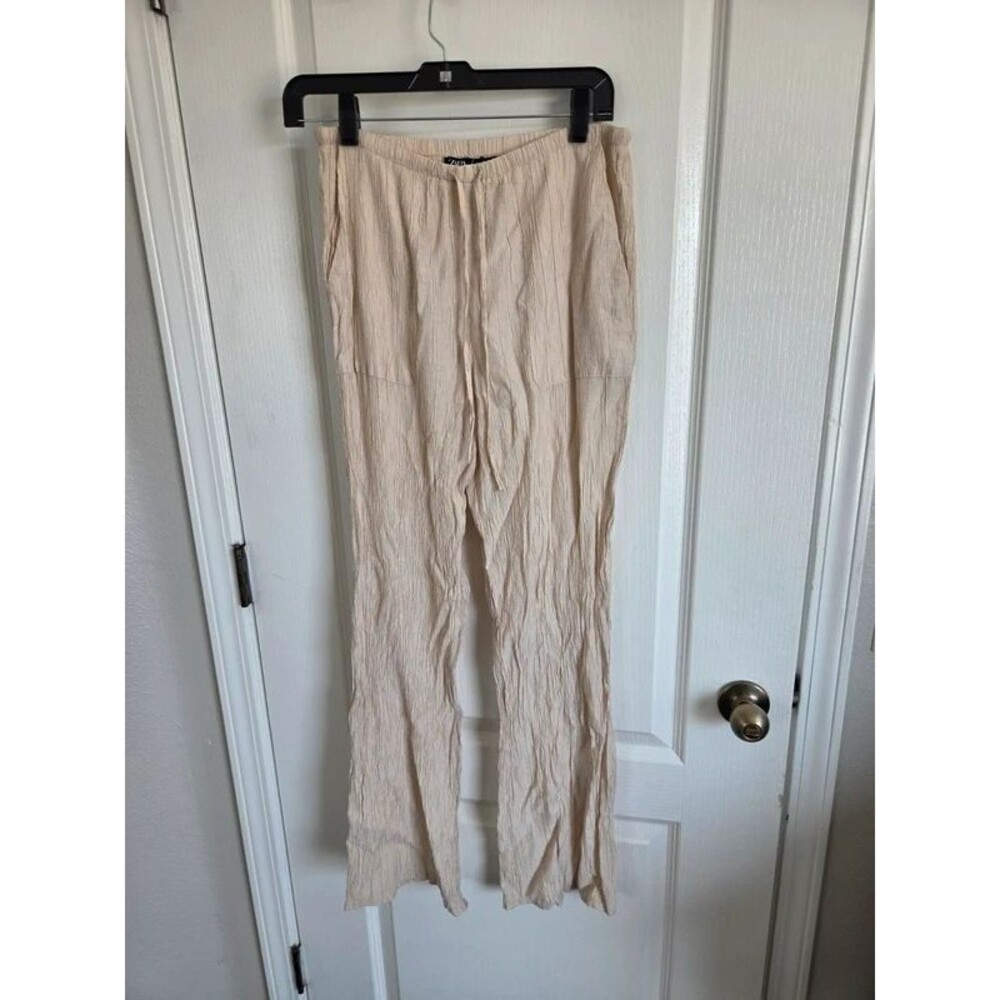 Zara crinkle wide legged pants